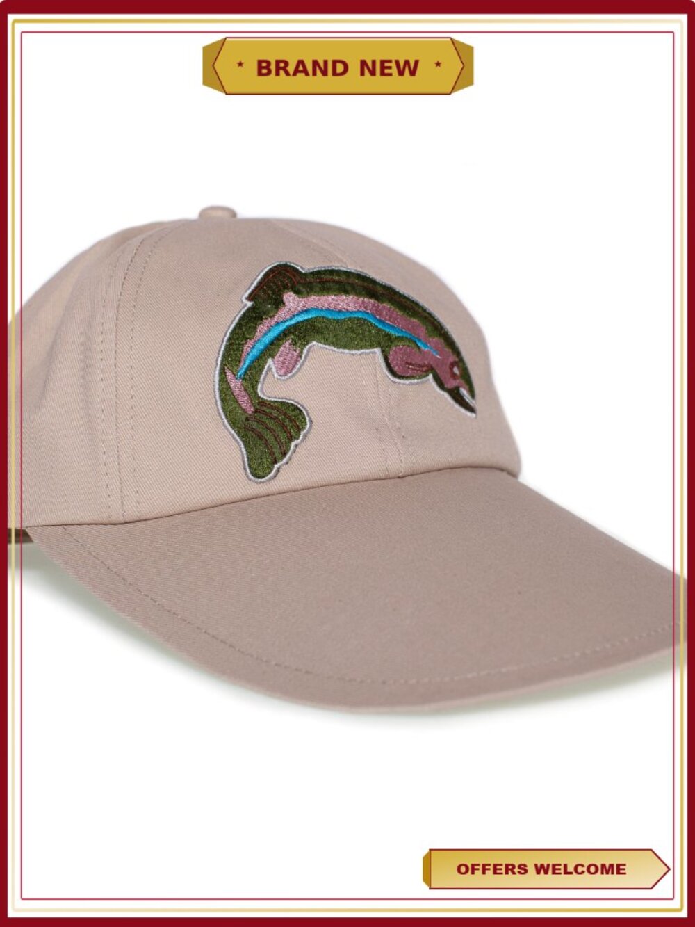 Scotty Smalls Fishing Hat Cap Adult Extended Brim Tan